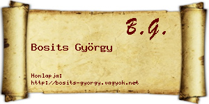 Bosits György névjegykártya