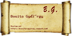 Bosits György névjegykártya