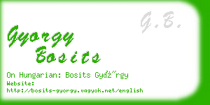 gyorgy bosits business card